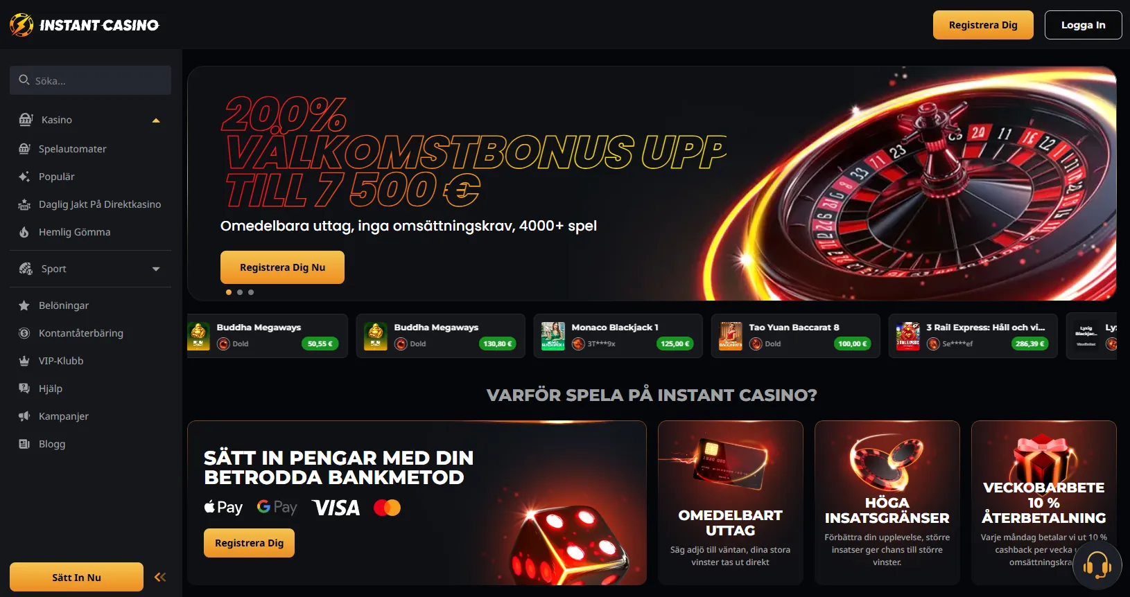 Fördelar med utländska casinon med snabb utbetalning