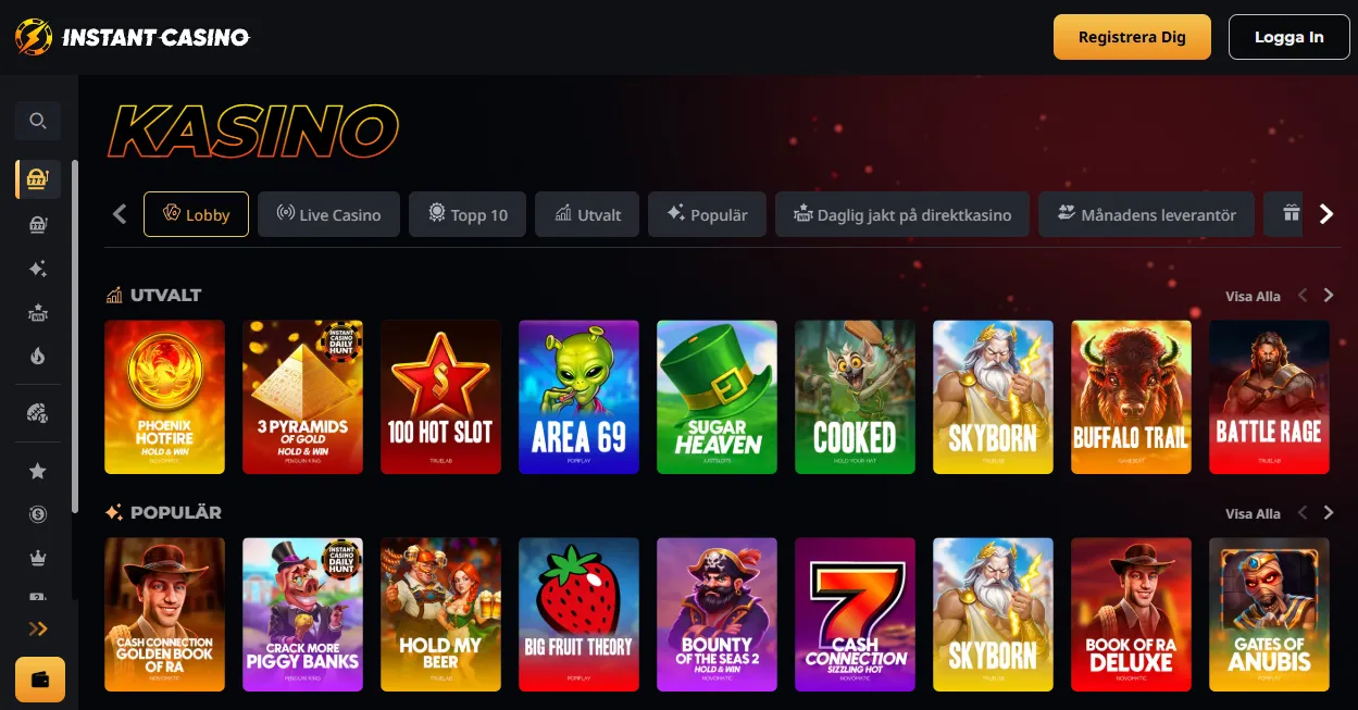 Spelutbud på utländska casinon