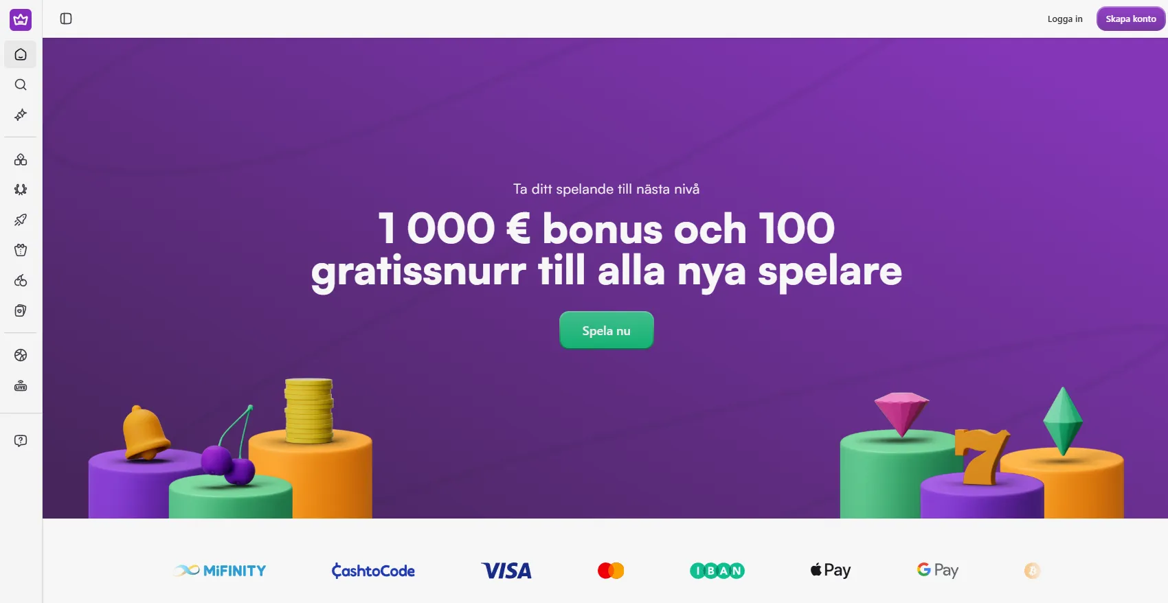 Betalningsmetoder på utländska casino utan BankID